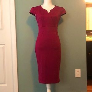 Medium maroon pencil dress